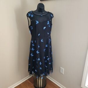 R1 - Butterfly Lace Overlay Cocktail Party Dress Small